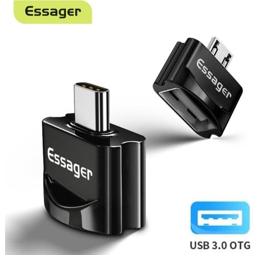 Essager OTG USB To Type C Adapter Micro USB Type-C Male To USB Female Converter For Macbook Samsung Xiaomi USB-C OTG Connector
