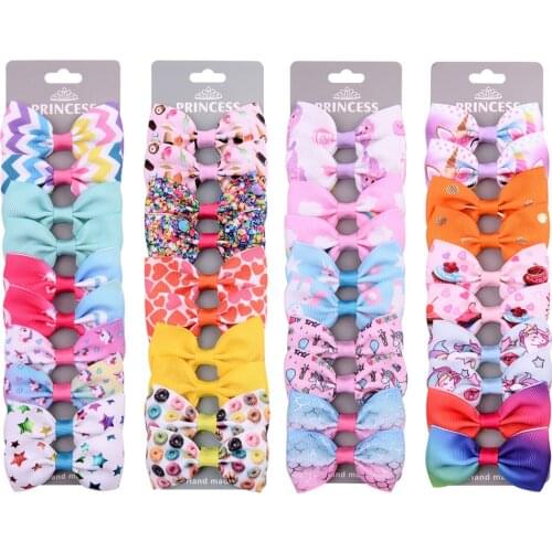 10Pcs/set Baby girls handmade hair bow clip Multicolor Fruit hair accessories with Hair clip present hair accessory