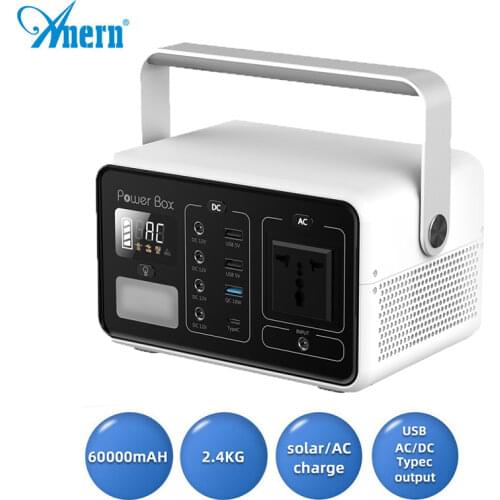 Anern 220V 200W 60000mAh Solar Generator Charging Portable Solar Power Station Outdoor Energy Power Supply