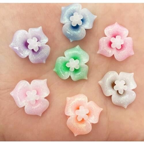 New 10pcs shiny 18mm Resin Flower Flat back Rhinestone appliques DIY Wedding scrapbook Accessories crafts SF578