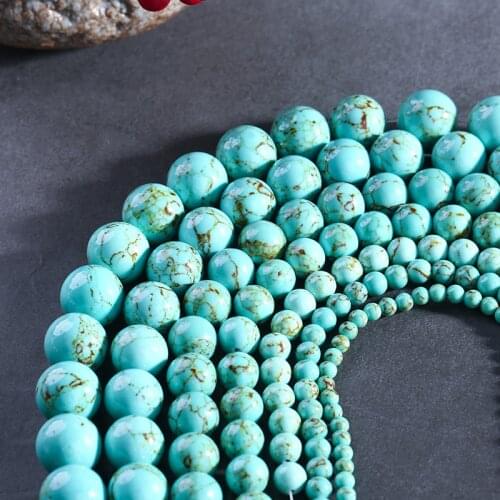 A TOP Natural Turquois e Loose Beads 4/6/8/10/12/14/16MM Green Turquois e Energy Stone Healing Power Fit DIY Jewelry Making 1809