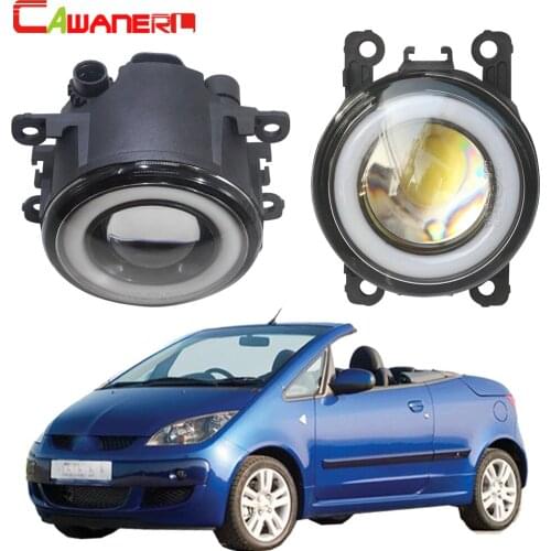 Cawanerl For Mitsubishi Colt CZC Convertible (RG) Car LED Fog Light COB Angel Eye Daytime Running Light 12V 2006 2007 2008 2009