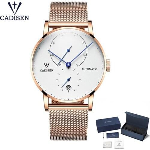 CADISEN Luxury Mens Watch Top Brand Automatic Mechanical Watch Mens Business Waterproof Watch Gift For Boyfriend Couple Watch