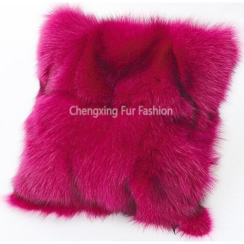 CX-D-179E 2021 New Fashion Patch Design Handmade Genuine Fox Fur Pillowcase for Home Decor