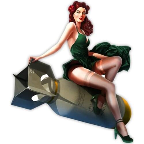 Dawasaru Pin Up Girl Vintage Racing Tools Vinyl Decal Retro Car Stickers Waterproof Car Accessories Sexy Girl,13cm*11cm