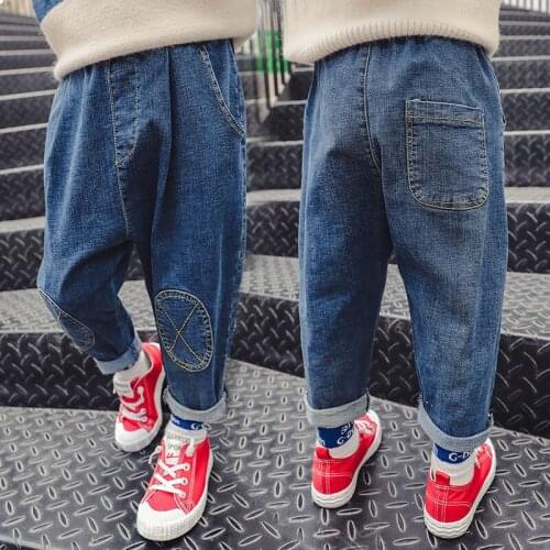 Toddler Baby Boys Jeans Autumn High Quality Denim Pants Fashion Casual Patch Kids Autumn Trousers Jeans 2-8 Years Boy Pants 2019