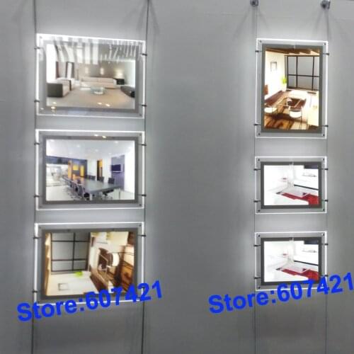 5unit/Column) A3 Double Sided Magnetic LED Light Boxes,Wire Cable & Suspension Display Systems