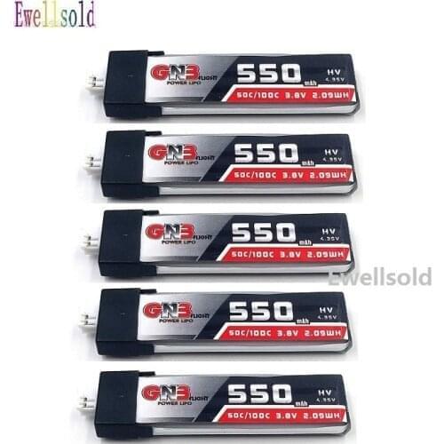 Ewellsold 2-5PCS 3.8V 550mAh 1S 50C/100C 4.35V HV Lipo battery PH2.0 Plug for Tinyhawk TINY8X TINY7 B06 Beta75 Inductrix FPV Dr