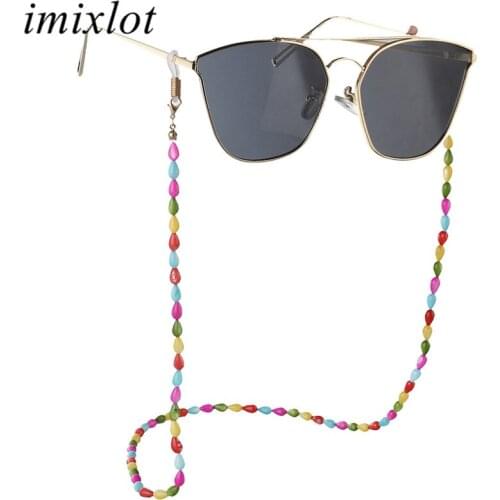 Imixlot Simple Fashion Natural Colored Water Drop Shell Beads Glasses Chain Women Sweet Non-slip Eyewear Lanyard Necklace