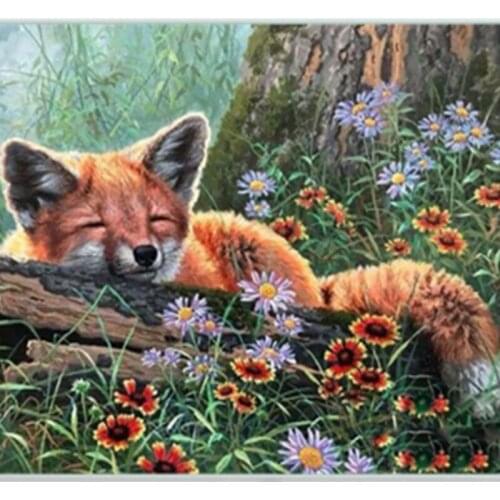 Painting By Numbers DIY Dropshipping Digital Sleeping Fox 40x50CM Animal DIY Handmade For Living Room Wall Decor Oil Painting