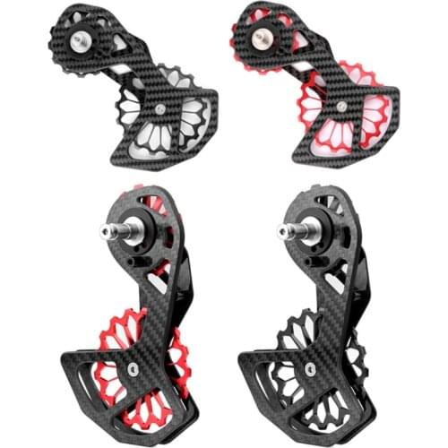Bicycle Carbon Fiber Ceramic Rear Derailleur 17T Pulley Guide Wheel for shimano-6800/R7000/R8000/R9100/R9000 Bike