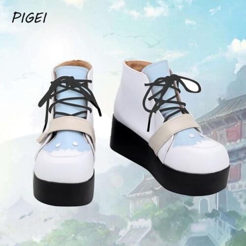 Game Hololive Gawr Gura Shark Cosplay ENG Costumes Props Shoes Boots Girls Halloween Carnival Party Cos Ankle boots for Women