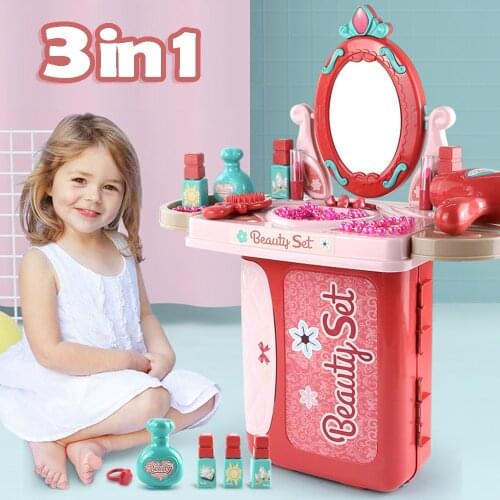 Beauty Fashion toys Girls Princess Dressing Makeup toy set kids Beauty toys Childrens simulation dressing table Pretend Play