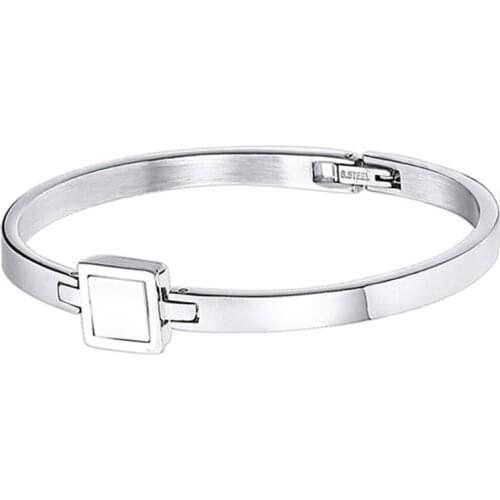 RIR Fashion Bracelets Silver Color Stainless Steel Charm Simple Bangles For Women & Men Jewelry Gifts