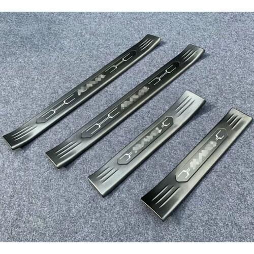 Stainless Car Interior Door Sill Scuff Plate Door Welcome Pedal Cover Trim For Toyota RAV4 2019-2020