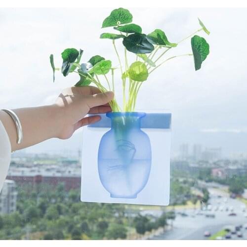 Wall Suction Magic Soft Silicone Vase Modern Home Decoration Creative Wall Refrigerator Sticker Vase