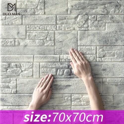 3D Wall Stickers Imitation Brick Bedroom Decor Waterproof Self-adhesive Wallpaper For Living Room Kitchen TV Backdrop Decor70*70