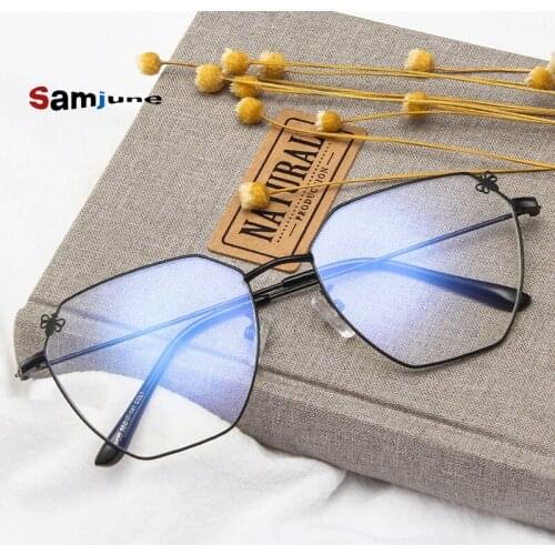 Samjune New Fashion Luxury Eyeglasses Clear Women Round Spectacle Retro Vintage Reading Myopia Glasses Frame Oculos De