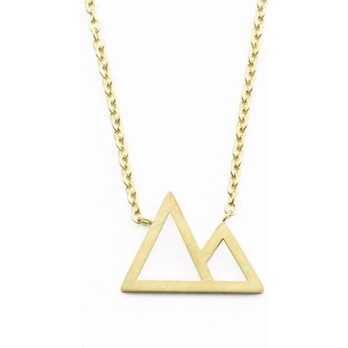 Wholesale 10piece Simple Double Triangle Shape Mountain Necklaces For Women Fashion Jewelry Sister Gifts