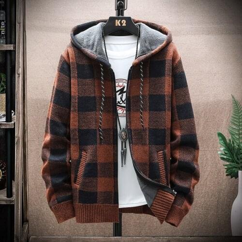Autumn Winter Mens Thick Sweatercoat Collar Zipper Sweater Coat Outerwear Winter Fleece Cashmere Liner SweatersTurn-down Collar