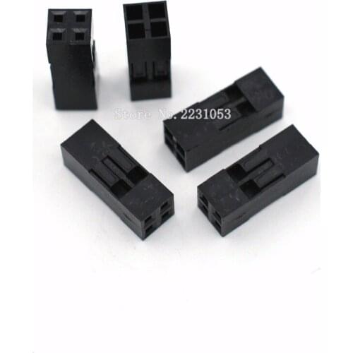50PCS/LOT Dupont connector 2*2P 2*2 pin 4 Pin Double Row 2.54 mm Plastic Shell Through Hole Housing