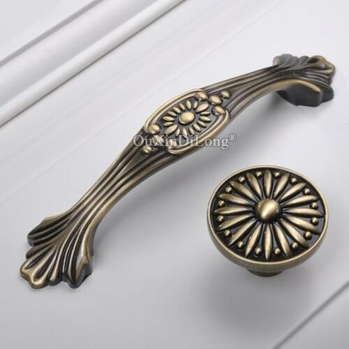 Retro Vintage 10PCS European Antique Solid Kitchen Cabinet Door Handles Cupboard Wardrobe Drawer Cabinet Pulls Handles and Knobs
