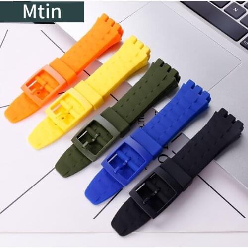 21mm silicone strap mens watch accessories For Suub101suuk400suuw100Suuo400 pin buckle outdoor sports wristband bracelet ladies