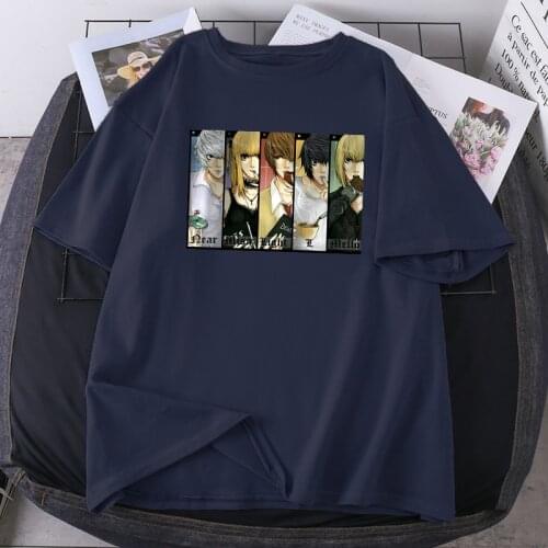 Death Note Print Oversize Tshirts Purple Streetwear Women T-shirts Fashion White Cosplay Tops Tees Breathable Poleras Female