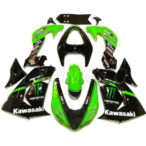 Brand new mechanical injection fairing kit for kawasaki zx-10r 2006 2007 green black bodywork fairings Ninja ZX 10R 06 07