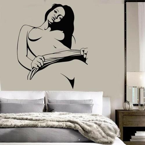 Modern Naked Woman Girl Boobs Adult Wall Sticker Bedroom Living Room Sexy Woman Girl Wall Decal Vinyl Home Decor
