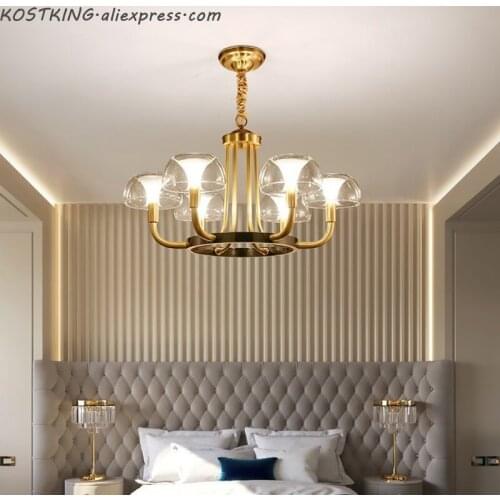 Modern Luxury Copper Creative Chandelier Lighting For Living/Dining Room American Light Nordic Lighting Fixture Indoor Lights