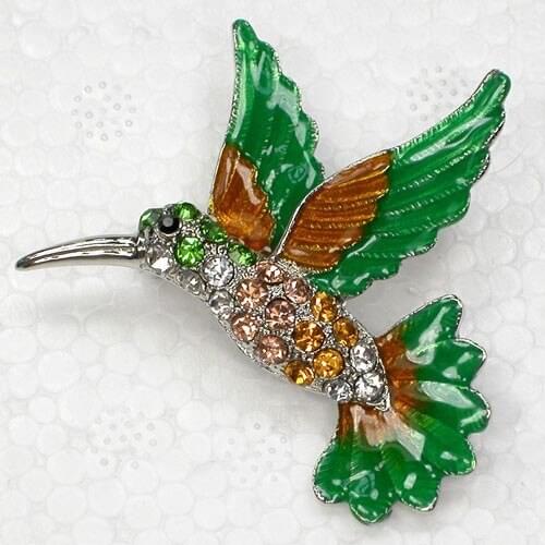 Rhinestone Enamel Bird Pin brooches Jewelry gift C2107 E