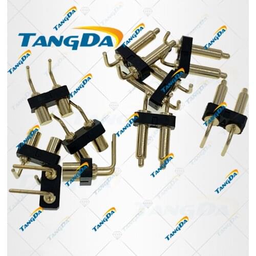 Pogopin connector test pogo pin 2p 2pin pitch:3.0mm through holes solder male + female probe contact 1A TANGDA 2 3 3.0 curved T