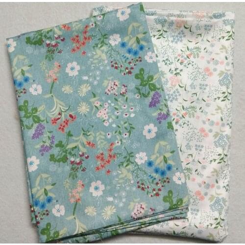 Pretty Greengrey & White Colorful Flowers Green Leaf Patchwork Fabric Tecido Quilting Bedzee Crafts Material Sewing Tissue Decro
