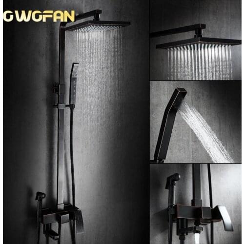 Bathtub Rainfall Shower Faucets Set Bathroom Tap With Hand Sprayer Shower Set Waterfall Wall torneira Tap Shower Head R45-507