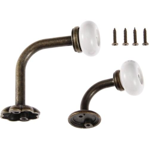 1Pc Vintage Ceramic Door Hanger Hooks Bathroom Wall Hanger Hats Bag Towel Clothes Scarf Hook Coat Wall Hooks with Screws