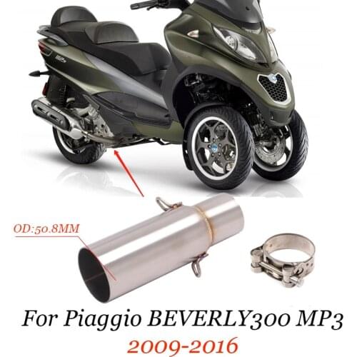 For Piaggio BEVERLY300 MP3 2009-2016 Slip-on Exhaust System Escape Middle Pipe Motorcycle Exhaust Muffler Middle Link Pipe