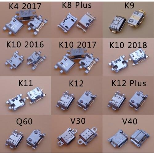 2Pcs/Lot USB Charging Port Connector Charge Jack Socket Plug Dock For LG K9 K11 K10 K4 2017 K10 2016 K8 K12 Plus V30 V40 Q60