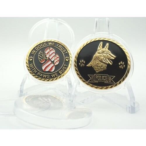 2pcs/lot Police Dog Guardians Law Enforcement Protector Commemorative Challenge Coin Gift