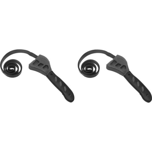 2 Pcs Adjustable Wrenches 500mm Strap Wrench Universal Multi-Function Belt Wrench Mechanics Loosen Spanner Removal Tool