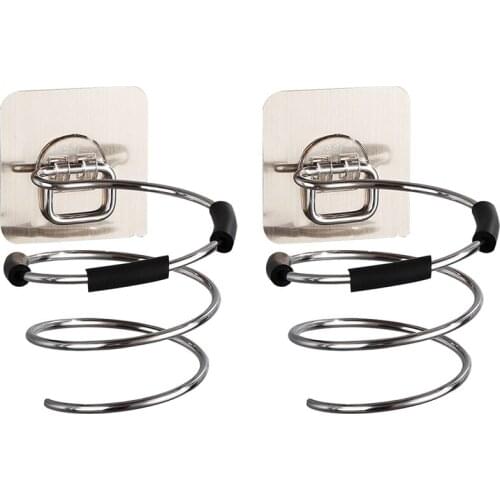 No Trace Stickers Hair Care Dryer Storage Rack Bathroom Hair Dryer Holder Blower Home Organizer 2 Pack