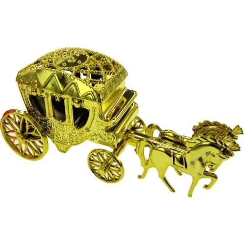 2pcs Gold cinderella carriage wedding favor candy box royal carriage plastic box party favors for gifts Party DIY Decorations