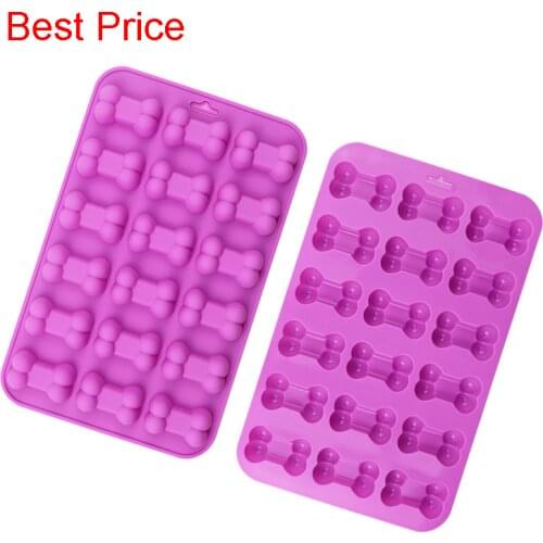 200Pcs/Lot Kitchen Baking 18 Cavity Dog Bone Shaped Silicone Biscuits Cookies Cake Mold Puppy Bones Ice Cube Chocolate Mould
