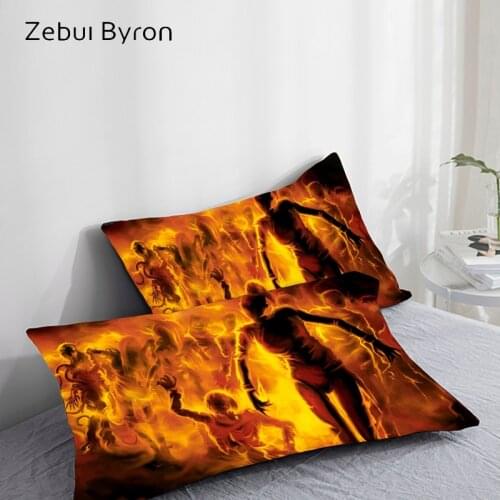3D HD Pillow Case Pillowcase Custom/50x70/50x75/50x80/70x70 Decorative Pillow Cover,Halloween zombies in fire Bedding,drop ship