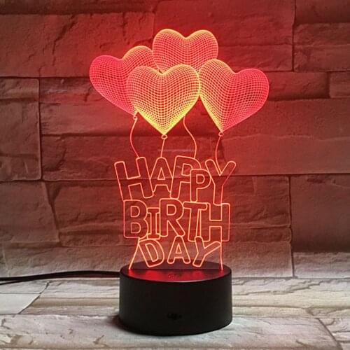 Nighdn 3D Lamp Creative Birthday Gift LED Night Light Decorative Table Lamp Cool Present to Friend Student Bedroom Lighting