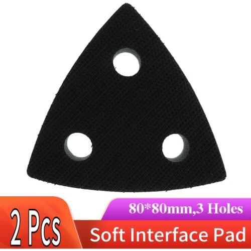 80x80x80MM 3-Hole Soft Interface Pad Hook and Loop Sanding Disc Backing Pad Power Tools Accessories (Pack of 2)
