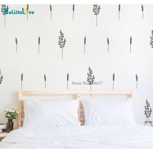 96 pcs/set Botanical Home Wall Decal Flower Blossoms Bedroom Decor Removable Wall Sticker Modern Vinyl Decal Set BB667