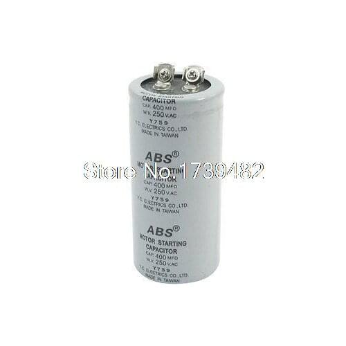 AC250V 400MFD 400uF 2 Screw Terminals Motor Start Capacitor