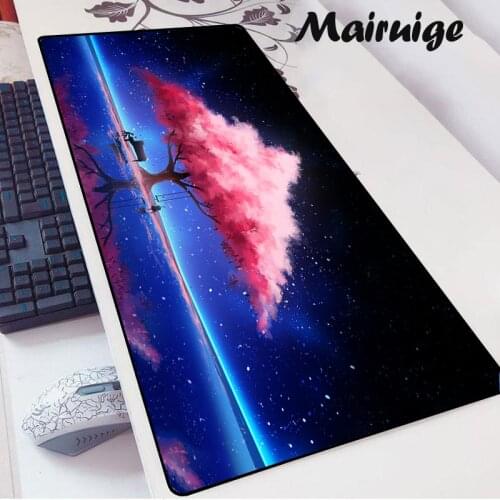 MRG Anime Pink Sakura Large MousePad XXL Landscape Mousepad Desktop Computer Gaming Accessories Gamer Carpets 90x40 Game Carpet