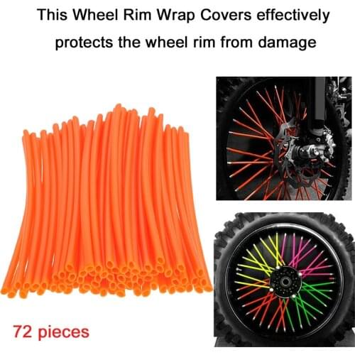 Motorcycle Wheel Rim Spoke Skins Covers Wrap Decor Protector Motocross Dirtbike Wheel Rim Wrap Cover Kit Skin Covers Universal